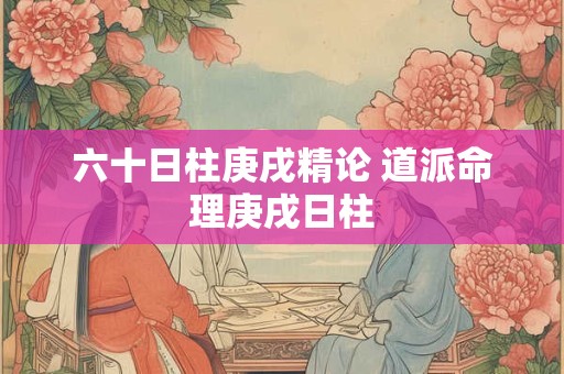 六十日柱庚戌精论 道派命理庚戌日柱