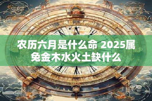 农历六月是什么命 2025属兔金木水火土缺什么