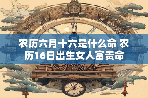 农历六月十六是什么命 农历16日出生女人富贵命
