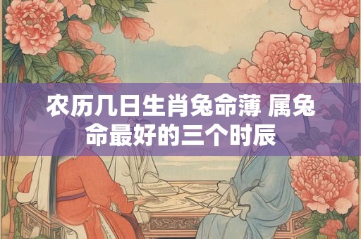 农历几日生肖兔命薄 属兔命最好的三个时辰