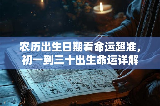 农历出生日期看命运超准，初一到三十出生命运详解