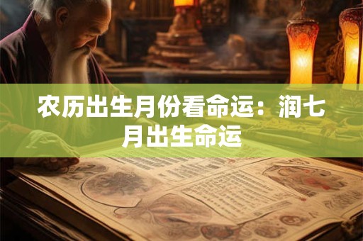 农历出生月份看命运：润七月出生命运