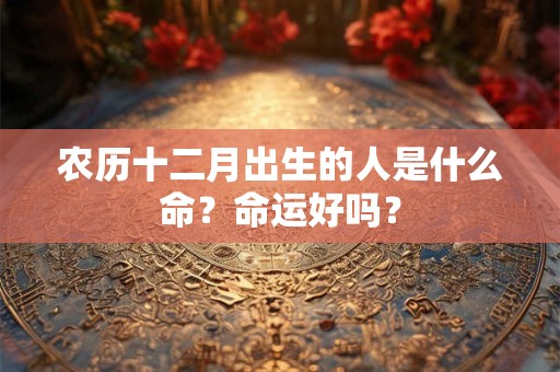 农历十二月出生的人是什么命？命运好吗？
