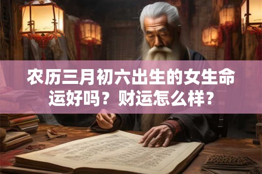 农历三月初六出生的女生命运好吗？财运怎么样？