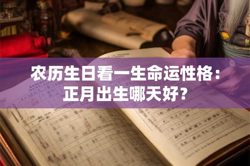 农历生日看一生命运性格：正月出生哪天好？
