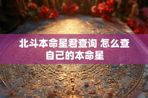 北斗本命星君查询 怎么查自己的本命星
