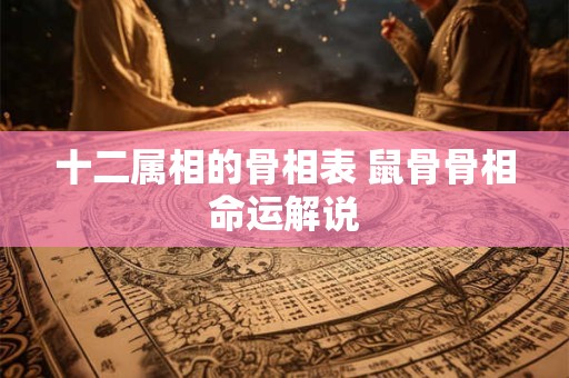 十二属相的骨相表 鼠骨骨相命运解说