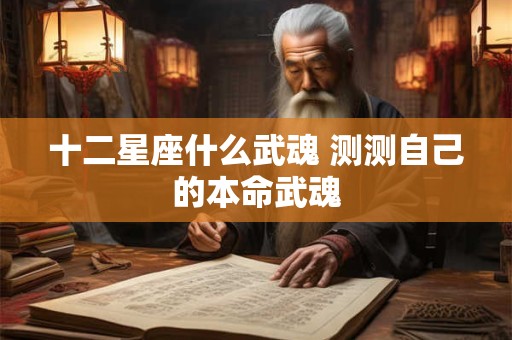 十二星座什么武魂 测测自己的本命武魂