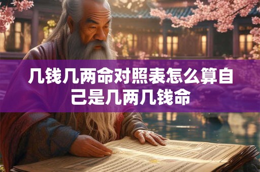 几钱几两命对照表怎么算自己是几两几钱命