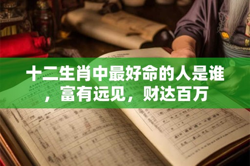十二生肖中最好命的人是谁，富有远见，财达百万