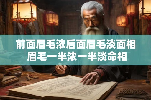 前面眉毛浓后面眉毛淡面相 眉毛一半浓一半淡命相