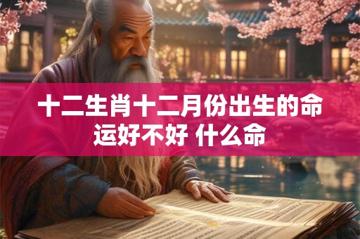 十二生肖十二月份出生的命运好不好 什么命