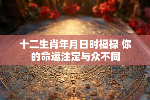 十二生肖年月日时福禄 你的命运注定与众不同
