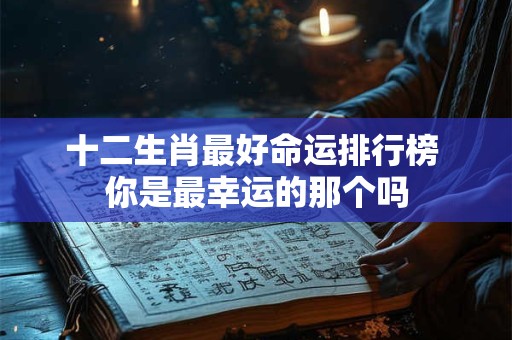 十二生肖最好命运排行榜 你是最幸运的那个吗