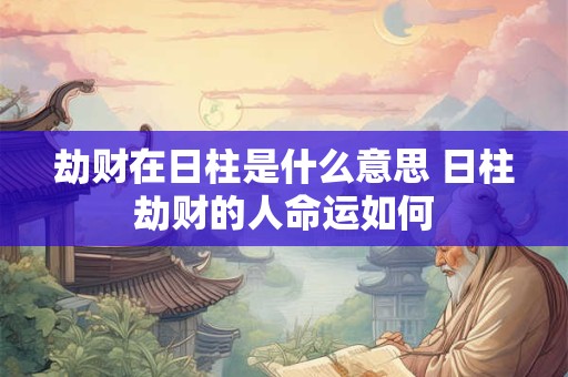 劫财在日柱是什么意思 日柱劫财的人命运如何