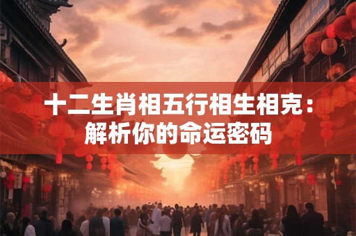 十二生肖相五行相生相克：解析你的命运密码