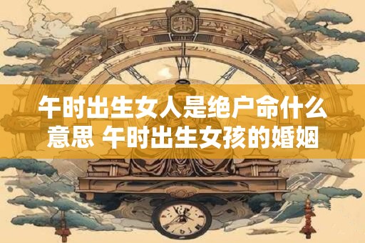 午时出生女人是绝户命什么意思 午时出生女孩的婚姻