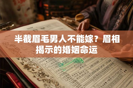 半截眉毛男人不能嫁？眉相揭示的婚姻命运
