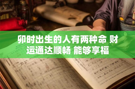 卯时出生的人有两种命 财运通达顺畅 能够享福