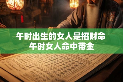 午时出生的女人是招财命 午时女人命中带金