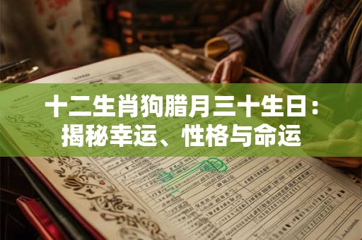 十二生肖狗腊月三十生日：揭秘幸运、性格与命运