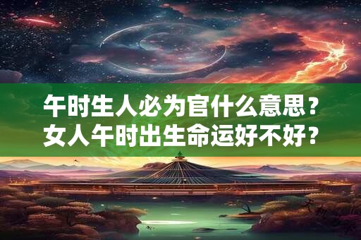 午时生人必为官什么意思？女人午时出生命运好不好？