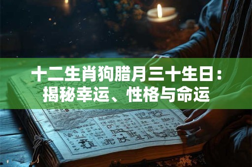 十二生肖狗腊月三十生日：揭秘幸运、性格与命运