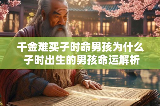 千金难买子时命男孩为什么 子时出生的男孩命运解析