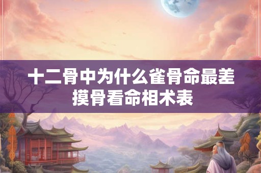 十二骨中为什么雀骨命最差 摸骨看命相术表