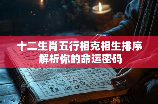 十二生肖五行相克相生排序 解析你的命运密码