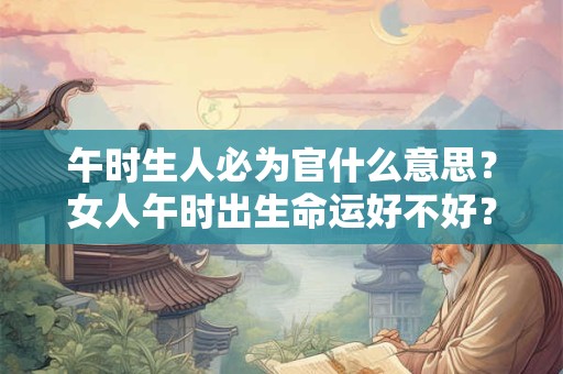 午时生人必为官什么意思？女人午时出生命运好不好？