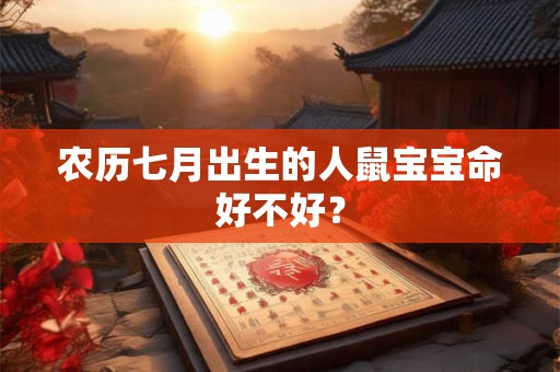 农历七月出生的人鼠宝宝命好不好？