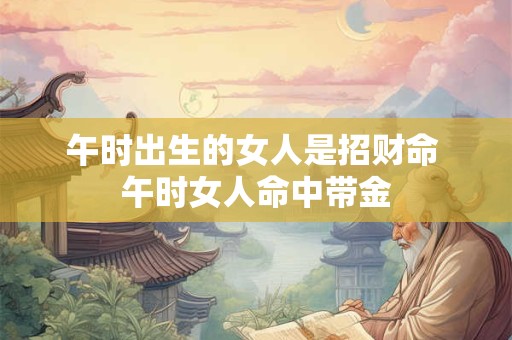 午时出生的女人是招财命 午时女人命中带金