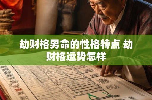 劫财格男命的性格特点 劫财格运势怎样