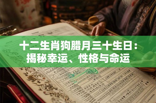 十二生肖狗腊月三十生日：揭秘幸运、性格与命运