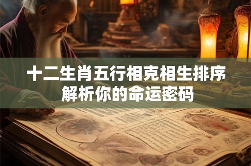 十二生肖五行相克相生排序 解析你的命运密码