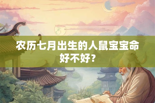农历七月出生的人鼠宝宝命好不好？