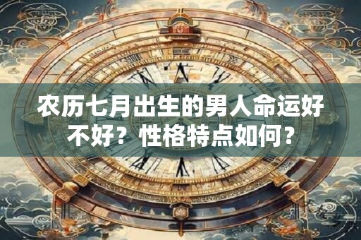 农历七月出生的男人命运好不好？性格特点如何？