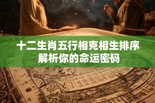 十二生肖五行相克相生排序 解析你的命运密码