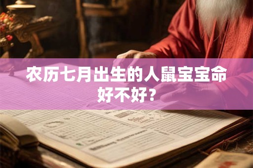 详细阅读:农历七月出生的人鼠宝宝命好不好? 农历七月出生的人鼠宝宝命好不好?