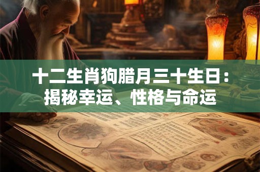 十二生肖狗腊月三十生日：揭秘幸运、性格与命运