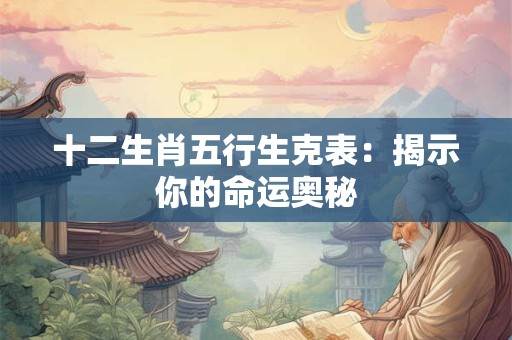 十二生肖五行生克表：揭示你的命运奥秘