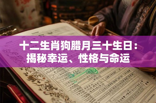 十二生肖狗腊月三十生日：揭秘幸运、性格与命运