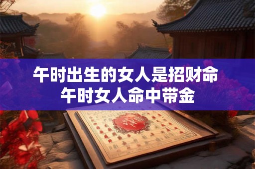 午时出生的女人是招财命 午时女人命中带金