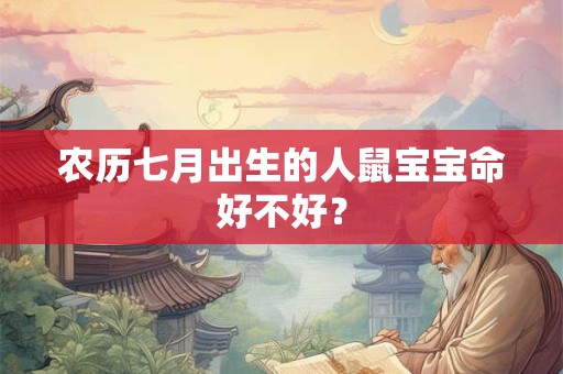 农历七月出生的人鼠宝宝命好不好？
