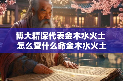 博大精深代表金木水火土 怎么查什么命金木水火土