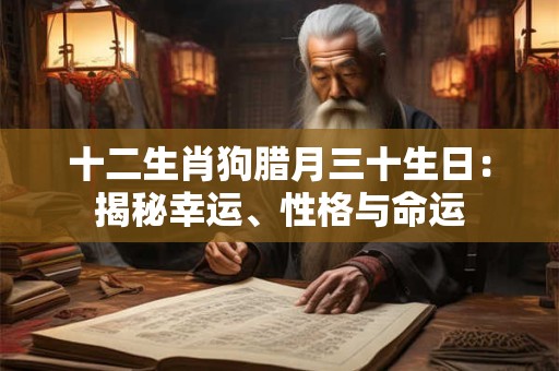 十二生肖狗腊月三十生日：揭秘幸运、性格与命运