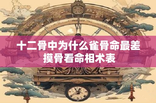 十二骨中为什么雀骨命最差 摸骨看命相术表