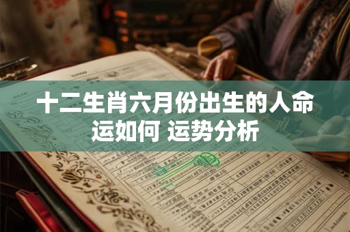 十二生肖六月份出生的人命运如何 运势分析