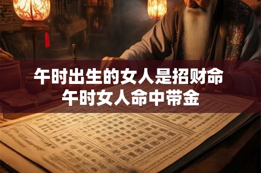 午时出生的女人是招财命 午时女人命中带金